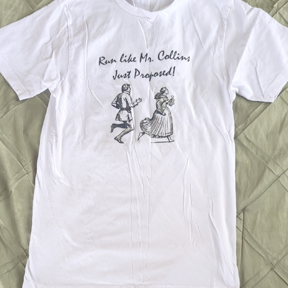 White Graphic T-Shirt with Mr. Darcy Design - Picture 2 of 3